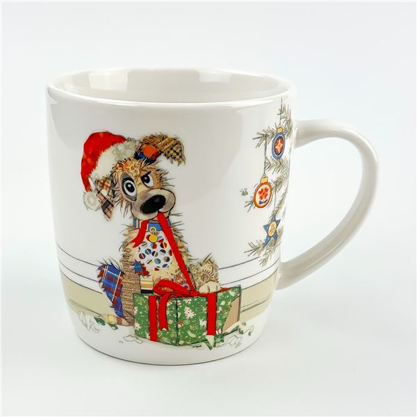 BUG ART MURPHY MUTT CHRISTMAS DOG COFFEE MUG