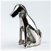 Image 3 : SILVER TONE METAL CHROME DOG SCULPTURE FIGURINE