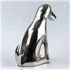 Image 7 : SILVER TONE METAL CHROME DOG SCULPTURE FIGURINE