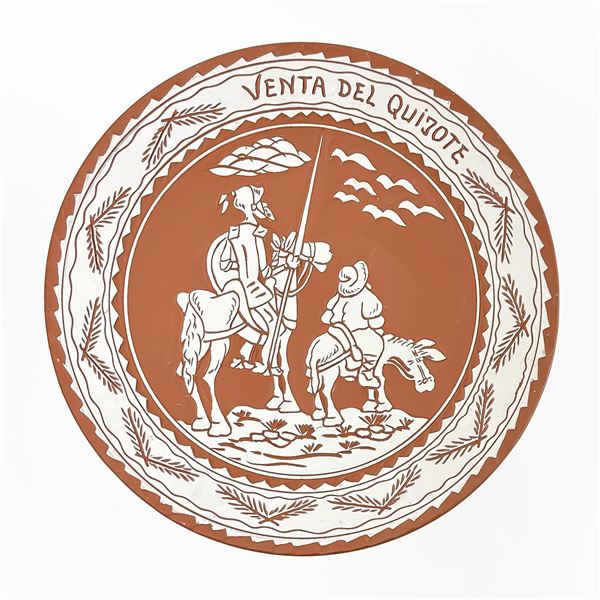 HAND CRAFTED DON QUIXOTE & SANCHO PANZA PLATE