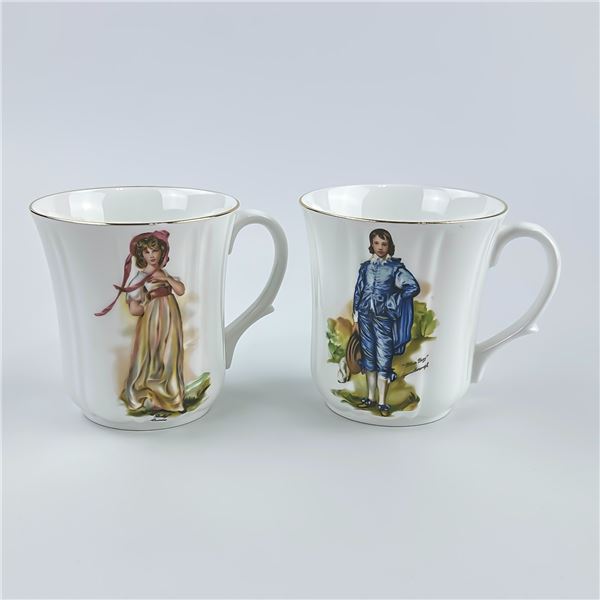 VINTAGE DUCHESS BONE CHINA BLUE BOY & PINKY CUPS