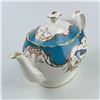 Image 3 : CRACE TEAWARE TEAPOT BIRDS PEACOCK BLUE PATTERN