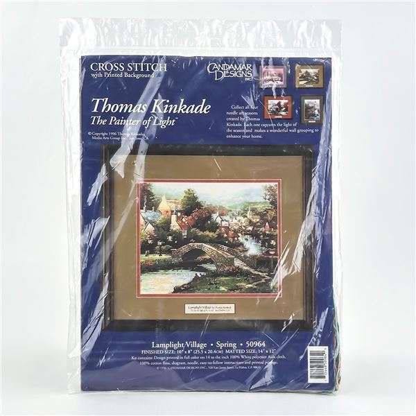 THOMAS KINKADE CROSS STITCH KIT - VILLAGE - NEW