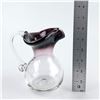 Image 10 : HAND BLOWN CRANBERRY GLASS COLOUR PITCHER