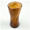 Image 5 : VINTAGE 6.25” BROWN AMBER SWIRL ART GLASS VASE