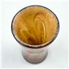 Image 6 : VINTAGE 6.25” BROWN AMBER SWIRL ART GLASS VASE