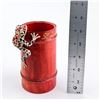 Image 10 : VTG BAMBOO PENCIL HOLDER WITH FROG SCULPTURE