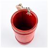 Image 8 : VTG BAMBOO PENCIL HOLDER WITH FROG SCULPTURE