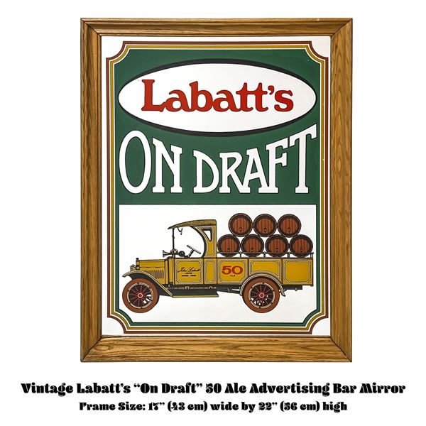LABATT’S 50 ALE DRAFT BEER ADVERTISING BAR MIRROR
