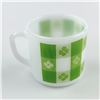 Image 3 : VINTAGE FEDERAL MILK GLASS COFFEE MUG - GINGHAM