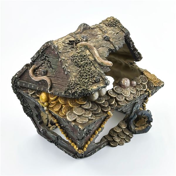 LARGE AQUARIUM FISH TANK TREASURE CHEST - RESIN