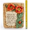 Image 7 : VINTAGE 1940 LARSEN CHALKWARE BIBLE VERSE PLAQUE