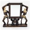 Image 2 : AFRICAN TIKI MEN WOOD CARVING MIRROR SCULPTURE