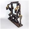 Image 5 : AFRICAN TIKI MEN WOOD CARVING MIRROR SCULPTURE