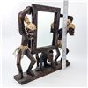Image 8 : AFRICAN TIKI MEN WOOD CARVING MIRROR SCULPTURE