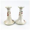 Image 3 : PAIR VINTAGE HAND PAINTED PORCELAIN CANDLESTICKS