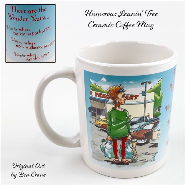 HUMOROUS CERAMIC LEANIN’ TREE COFFEE MUG CUP