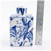 Image 11 : PORCELAIN BLUE WHITE TEA CADDY - ASIAN MOTIF ART