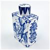 Image 1 : PORCELAIN BLUE WHITE TEA CADDY - ASIAN MOTIF ART
