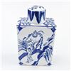 Image 3 : PORCELAIN BLUE WHITE TEA CADDY - ASIAN MOTIF ART