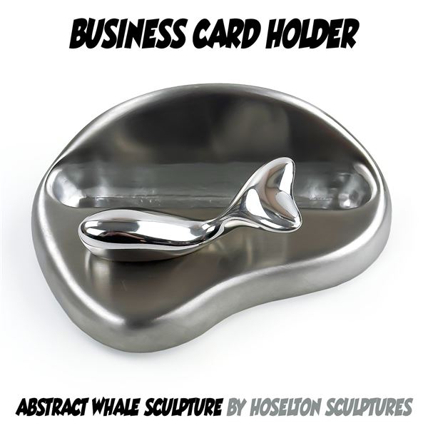 HOSELTON WHALE SCULPTURE BUSINESS CARD HOLDER