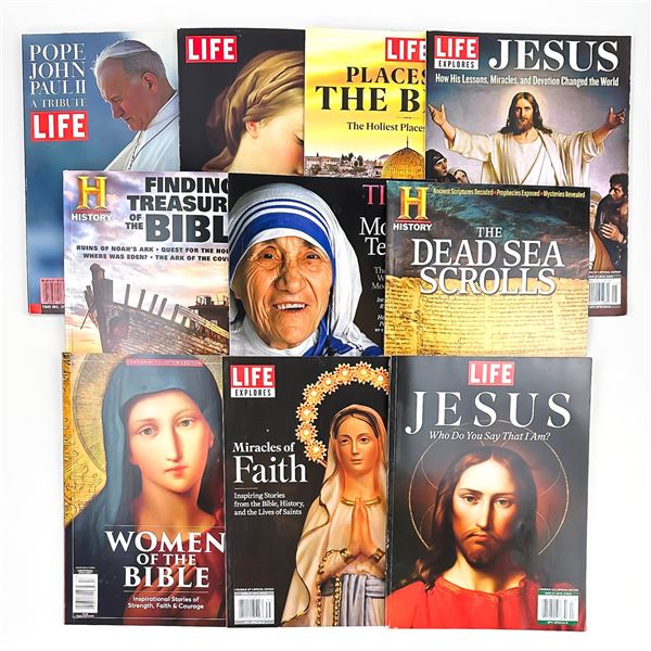 10 - RELIGION RELIGIOUS MAGAZINE LOT - TIME HISTORY