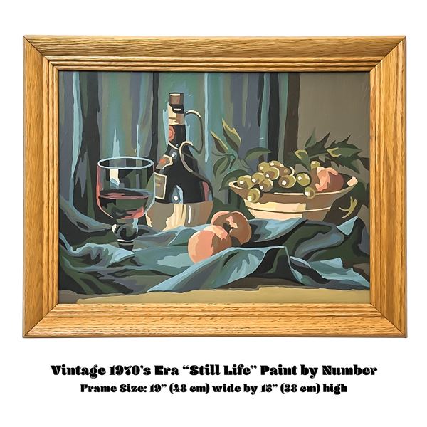 VINTAGE 70'S ERA PAINT BY NUMBER STILL LIFE PAINTING