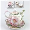 Image 1 : STECHCOL GRACIE CHINA TEA POT SET FOR ONE - PEONY