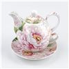 Image 3 : STECHCOL GRACIE CHINA TEA POT SET FOR ONE - PEONY