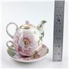 Image 8 : STECHCOL GRACIE CHINA TEA POT SET FOR ONE - PEONY