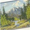 Image 2 : VTG NEEDLEPOINT PICTURE - MOUNTAIN STREAM TREES