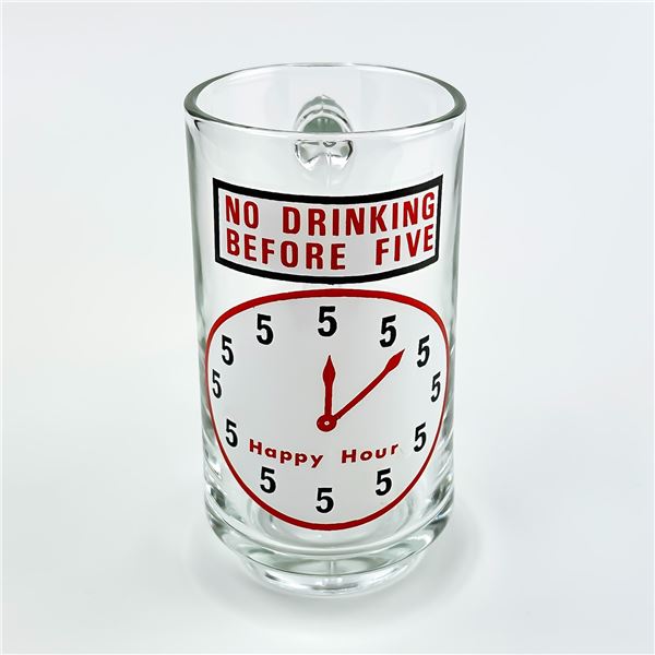 VTG NO DRINKING BEFORE FIVE HAPPY HOUR BEER STEIN