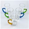 Image 3 : VTG TALL GLASS TUMBLERS WITH COLOURED HANDLES