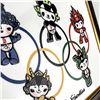 Image 3 : FRAMED BEIJING 2008 OLYMPIC MASCOTS CERAMIC TILE