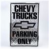 Image 1 : CHEVY TRUCKS PARKING ONLY METAL SIGN - CHEVROLET