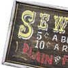 Image 2 : VINTAGE WOODEN SEWING ADVERTISING FOLK ART SIGN