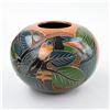 Image 3 : HAND CARVED TOUCAN ART POTTERY VASE SCULPTURE