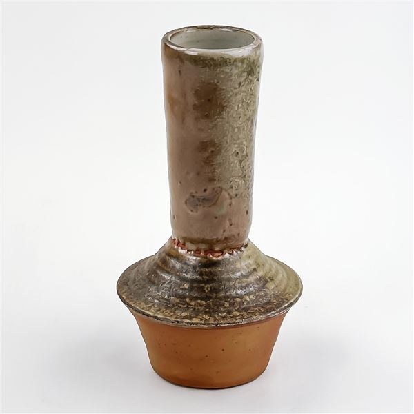 STONEWARE POTTERY FLOWER VASE OR MATCH STRIKER