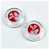 Image 3 : 2 LE BAR GLASS ASHTRAYS, TRINKET OR JEWELRY DISHES