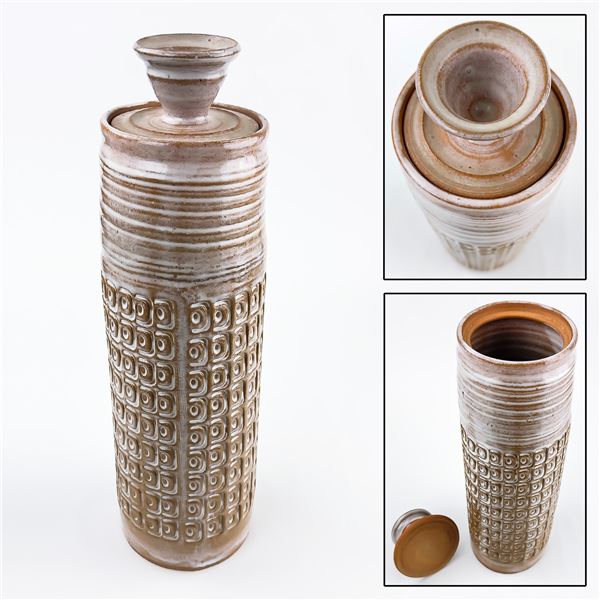 HAND CRAFTED GLAZED STUDIO ART POTTERY CANISTER