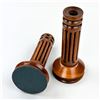 Image 1 : VINTAGE PAIR FLUTED COLUMN WOODEN CANDLESTICKS