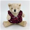 Image 1 : COLLECTIBLE PLUSH TEDDY BEAR BURGUNDY LACE DRESS