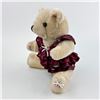 Image 4 : COLLECTIBLE PLUSH TEDDY BEAR BURGUNDY LACE DRESS