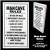 Image 1 : MAN CAVE RULES - WOODEN 28” WALL DECOR SIGN