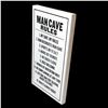Image 2 : MAN CAVE RULES - WOODEN 28” WALL DECOR SIGN