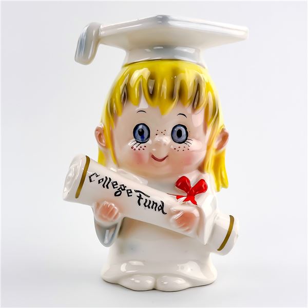 VTG LEFTON COLLEGE FUND COIN PIGGY BANK FIGURINE