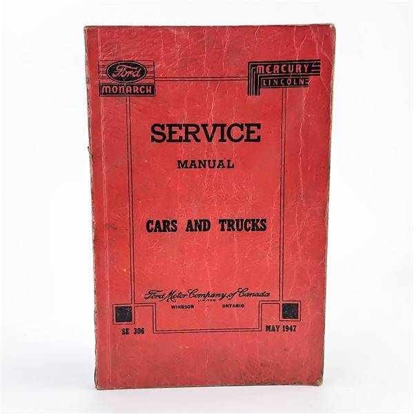 VTG 1947 FORD MONARCH MERCURY LINCOLN MANUAL