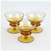 Image 5 : 3 AMBER CHAMPAGNE, BRANDY OR COCKTAIL GLASSES