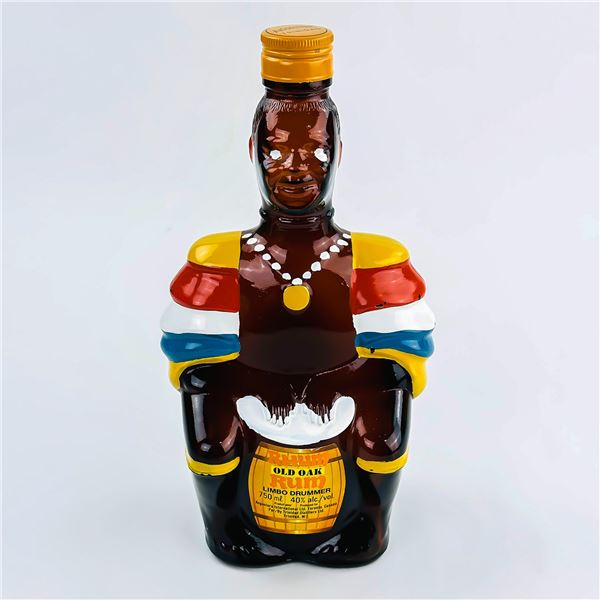 VTG EMPTY OLD OAK RUM - LIMBO DRUMMER BOTTLE