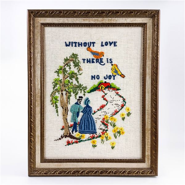 FRAMED LOVE/JOY NEEDLECRAFT WALL DECOR PICTURE